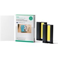 Pack de stickers Cricut StickerPix Print + Cut™ 72 feuilles Blanc brillant + 2 recharges d'encre Noir et Jaune