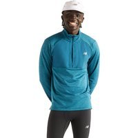 NEW BALANCE T-shirt zippé de course pour homme RC Essentials Heat Grid bleu | S