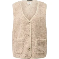 Gilet teddy à col montant aspect chiné femme QS