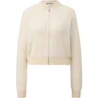 Cardigan blouson duveteux avec fermeture éclair femme QS