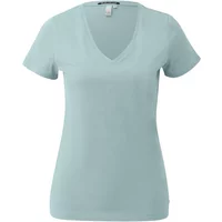 T-shirt ajusté en coton avec col V femme QS