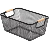 Panier de rangement en métal avec poignées en bois Estia Home Art