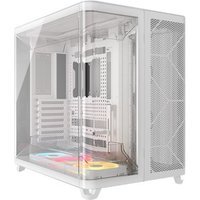 Boîtier PC gaming Corsair iCUE Link AIR 5400 LX-R moyen tour blanc RGB avec panneau latéral fenêtré verre trempé