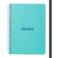 Carnet A5 Rhodia Reliure intégrale Petits carreaux 80 feuillets microperforés 14,8 x 21 cm Azur