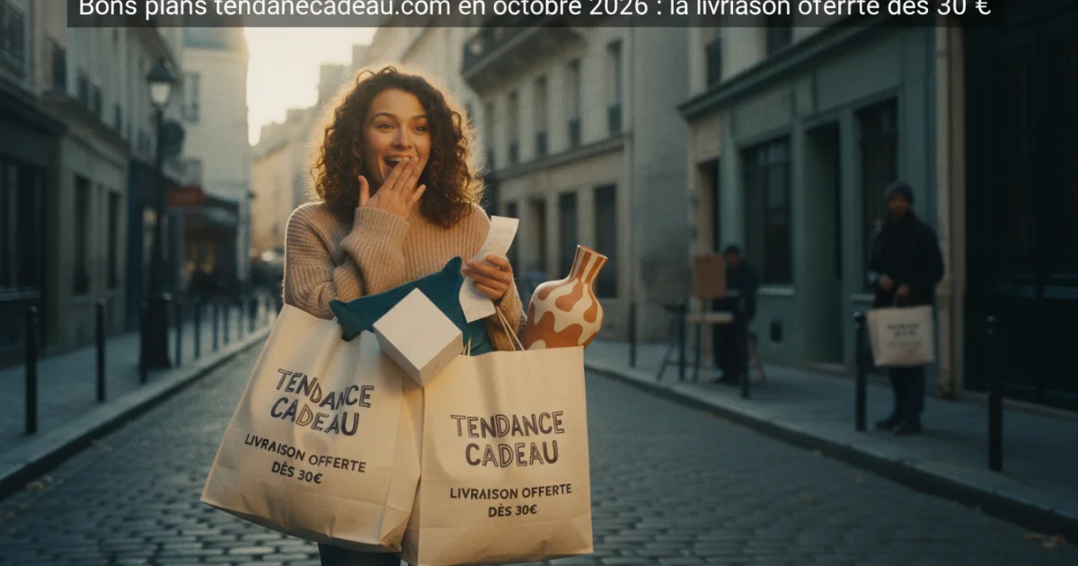 Bons plans tendancecadeau.com en octobre 2026 : la livraison offerte dès 30 €