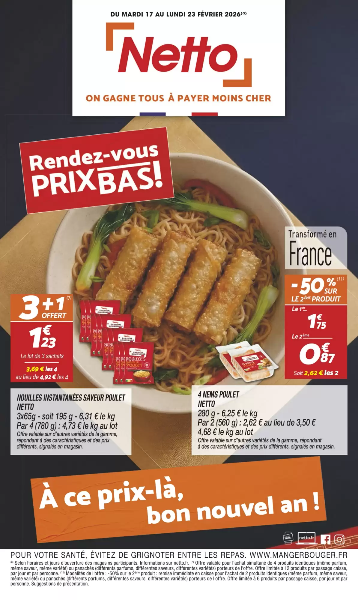 🍜Netto : nouilles & nems en promo – offres spéciales