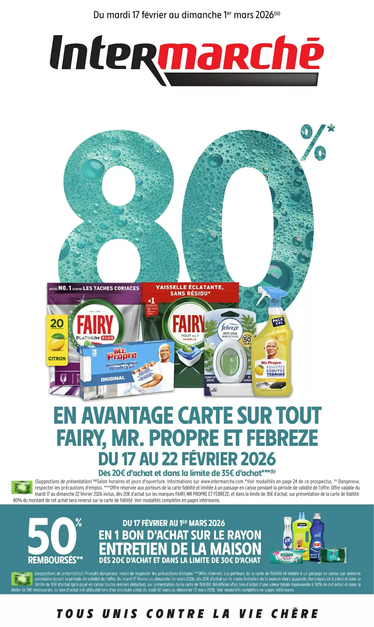 🧽Intermarché : 80% carte sur entretien + 50% remboursés