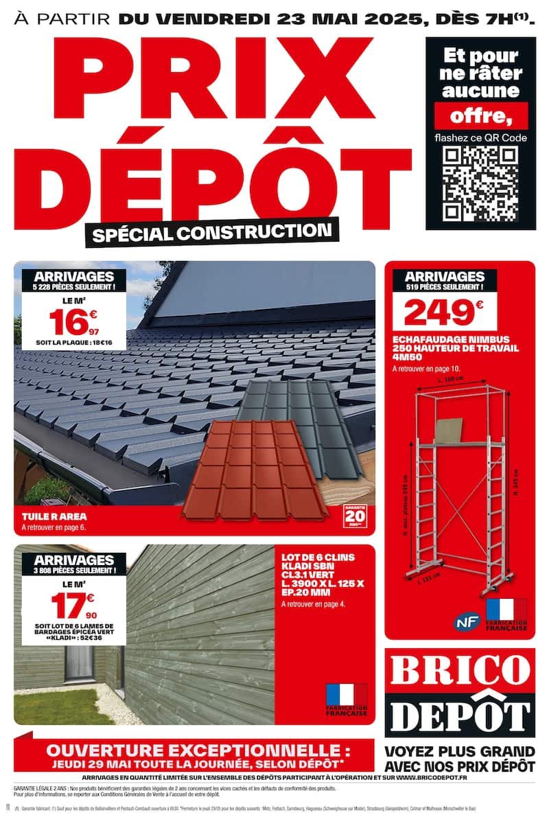 🏗️ Catalogue Brico Dépôt : PRIX DÉPÔT Spécial Chantier Extérieur ! 🌳