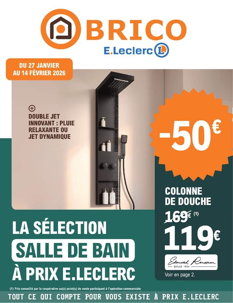 🚿BRICO E.Leclerc : promo salle de bain – douche relaxante
