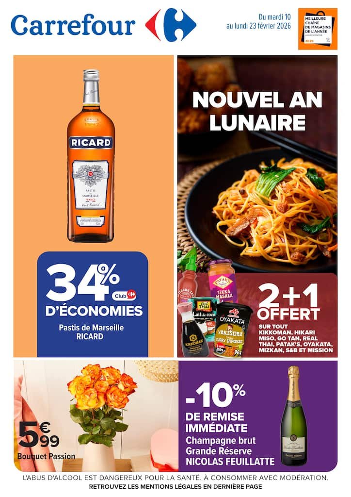 🧧Carrefour : Nouvel An Lunaire, promos alcool & bouquets