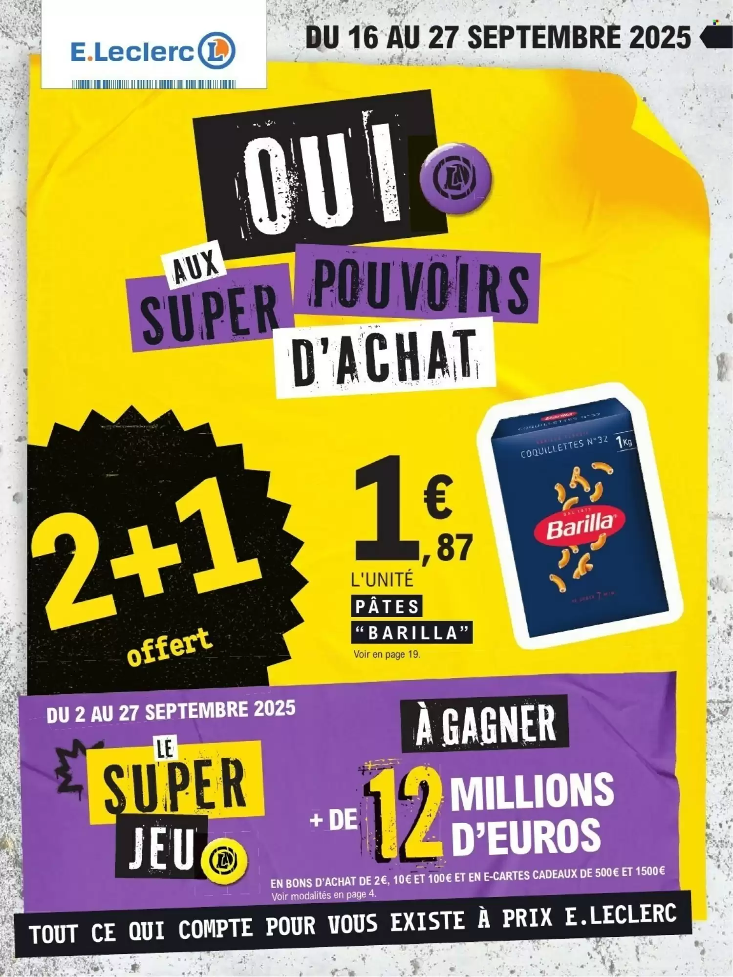 💥 E.Leclerc – Oui aux Super Pouvoirs d'achat 2+1 Offert