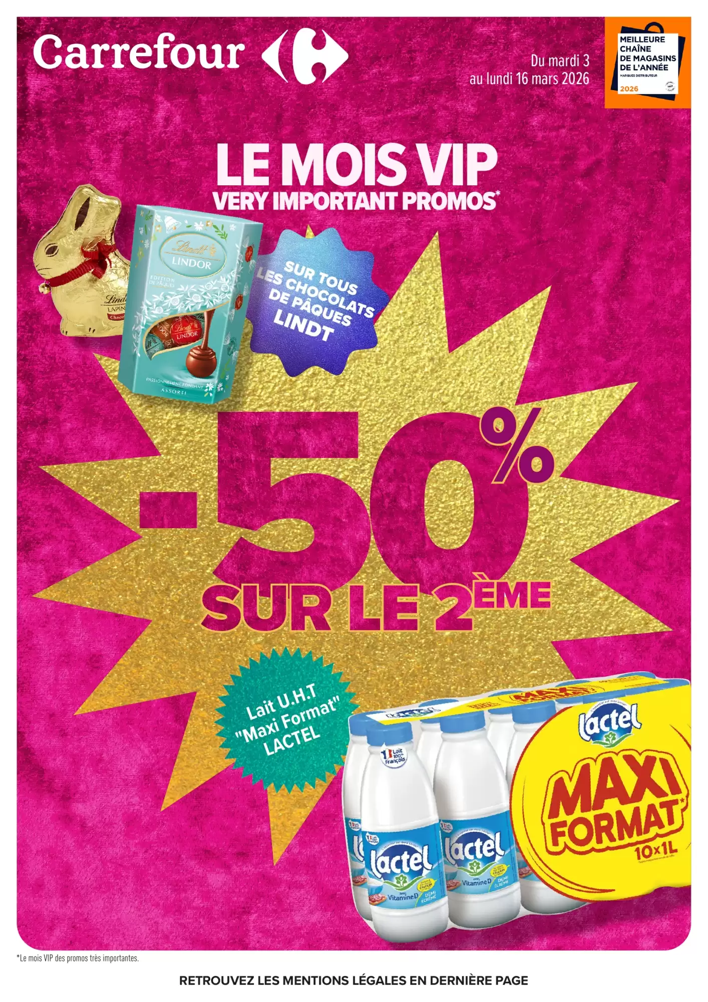 🍫Carrefour Catalogue – Mois VIP : Promos -50% Chocolats Pâques