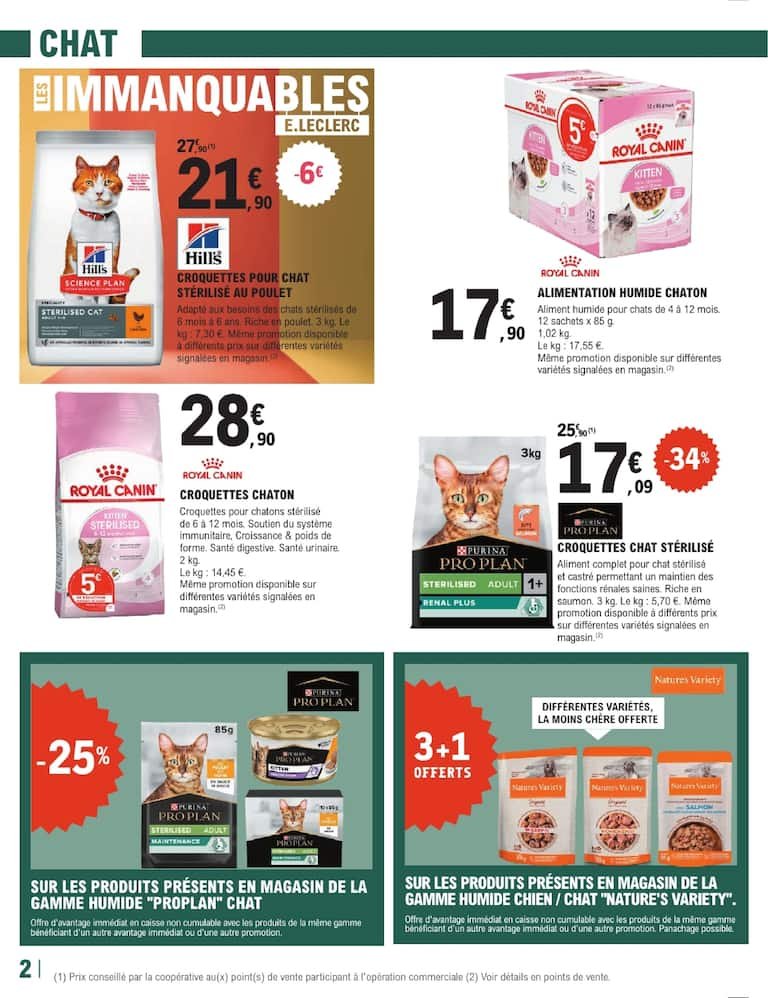 🐱E.Leclerc Brico : croquettes Purina Pro Plan en forte promo