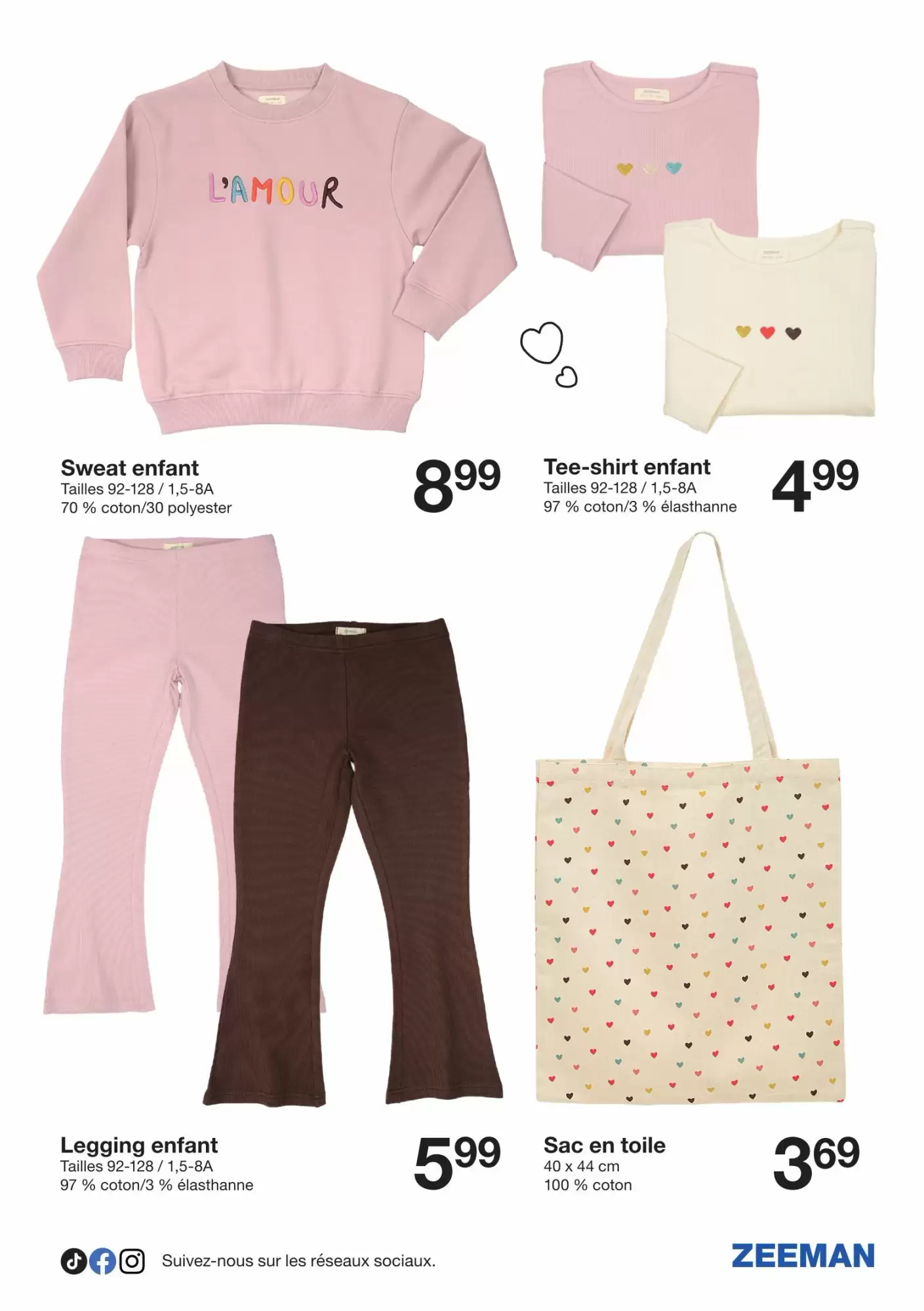 🧥ZEEMAN Catalogue : Collection enfants à cœurs – du 17 au 30 janv.