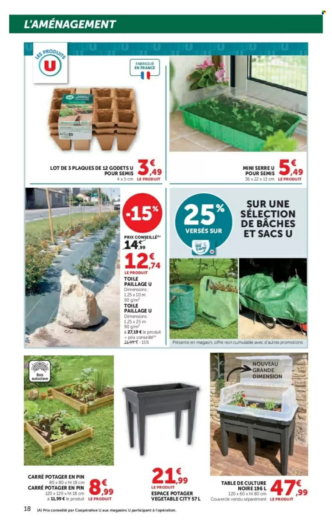 🌿 Promo jardin Hyper U : terreau horticole 2+1 offert & accessoires à petit prix
