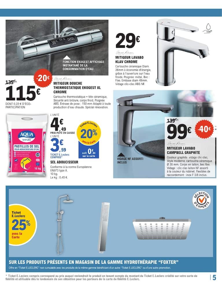 🚿BRICO E.Leclerc : promo salle de bain – douche relaxante