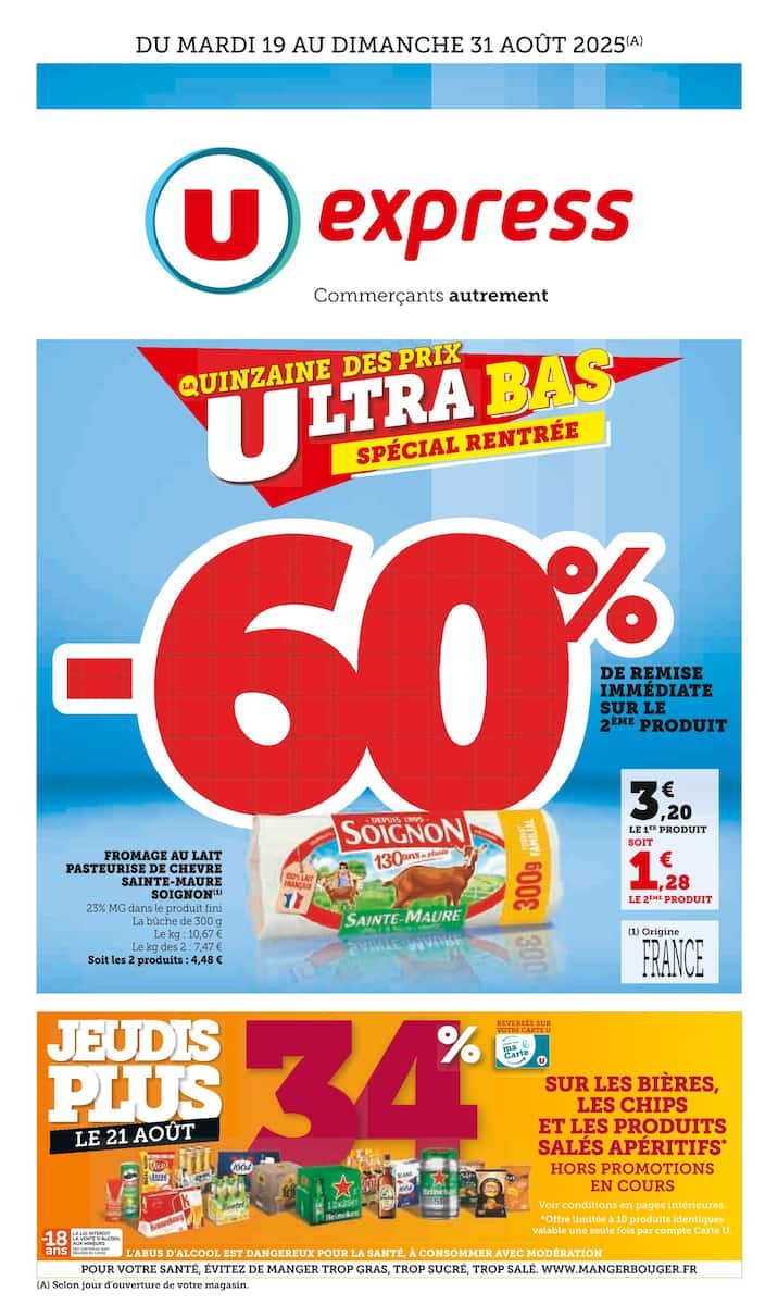 🛒 U Express Prospectus | Quinzaine des Prix – Jusqu’à -60%