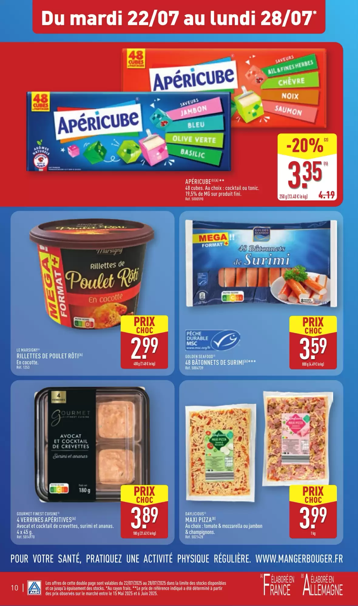 Aldi 🌞 Apéros d’été -50% 🍷 | Du 22 au 28 juillet