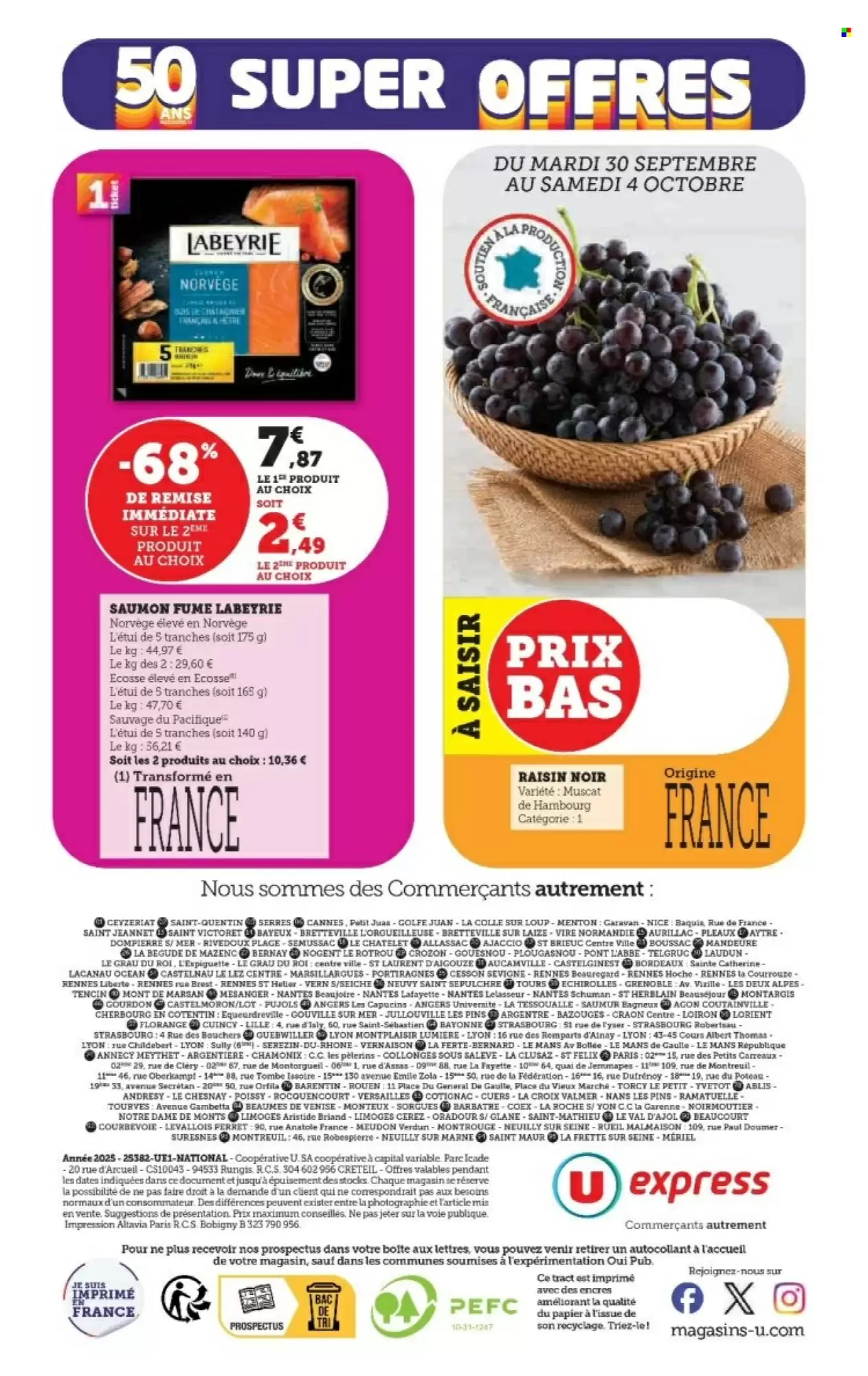 U Express Catalogue 🎁 Jusqu’à -40% reversés en carte Cadeau 🛒