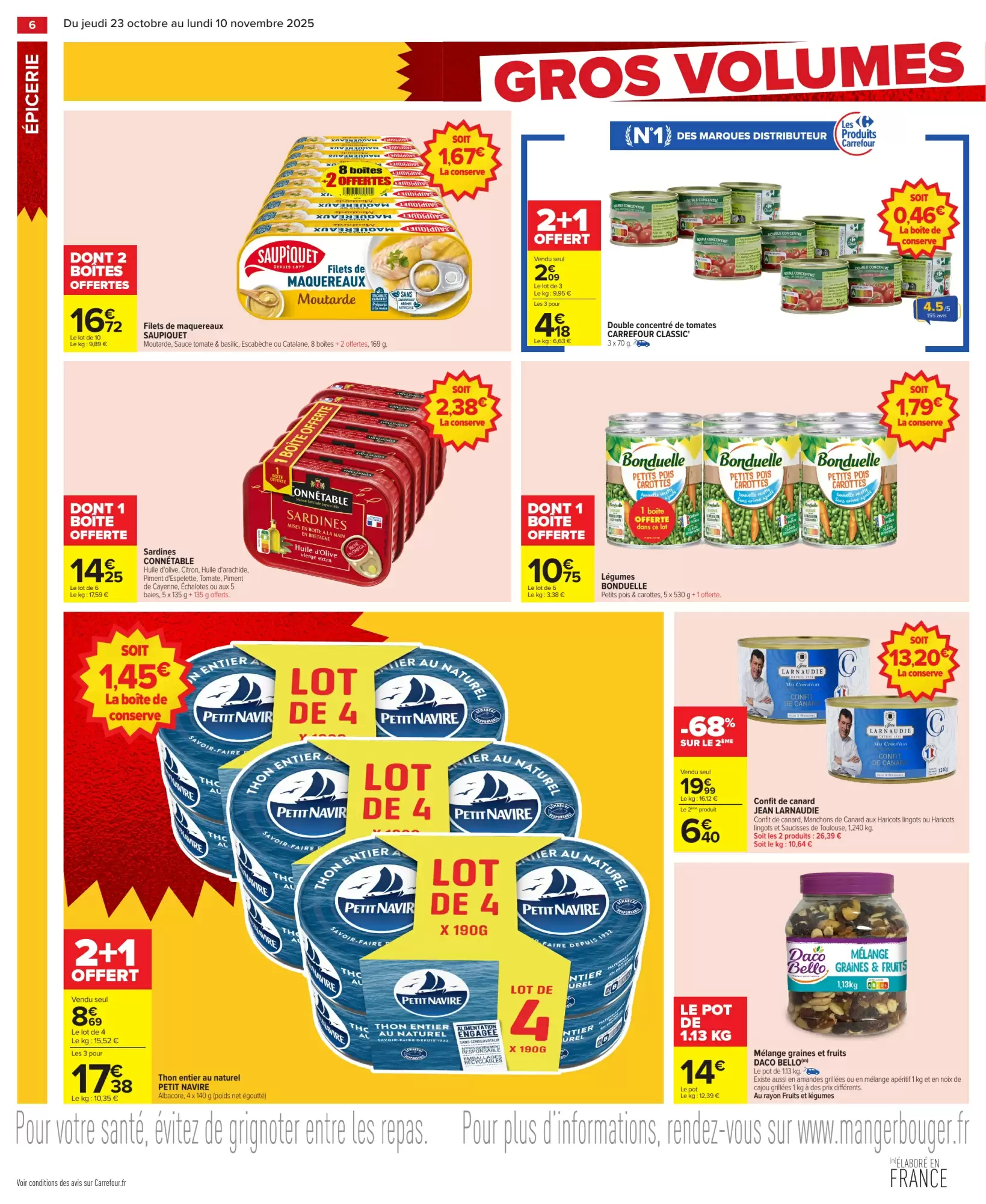 🥦Carrefour Catalogue – Gros Volumes = Petits Prix 💶 Offres Immanquables