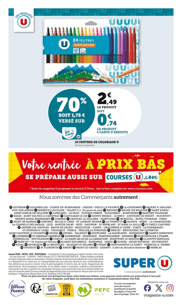 SUPER-U 🛒 Catalogue Juillet | La rentrée à prix mini 📚💸