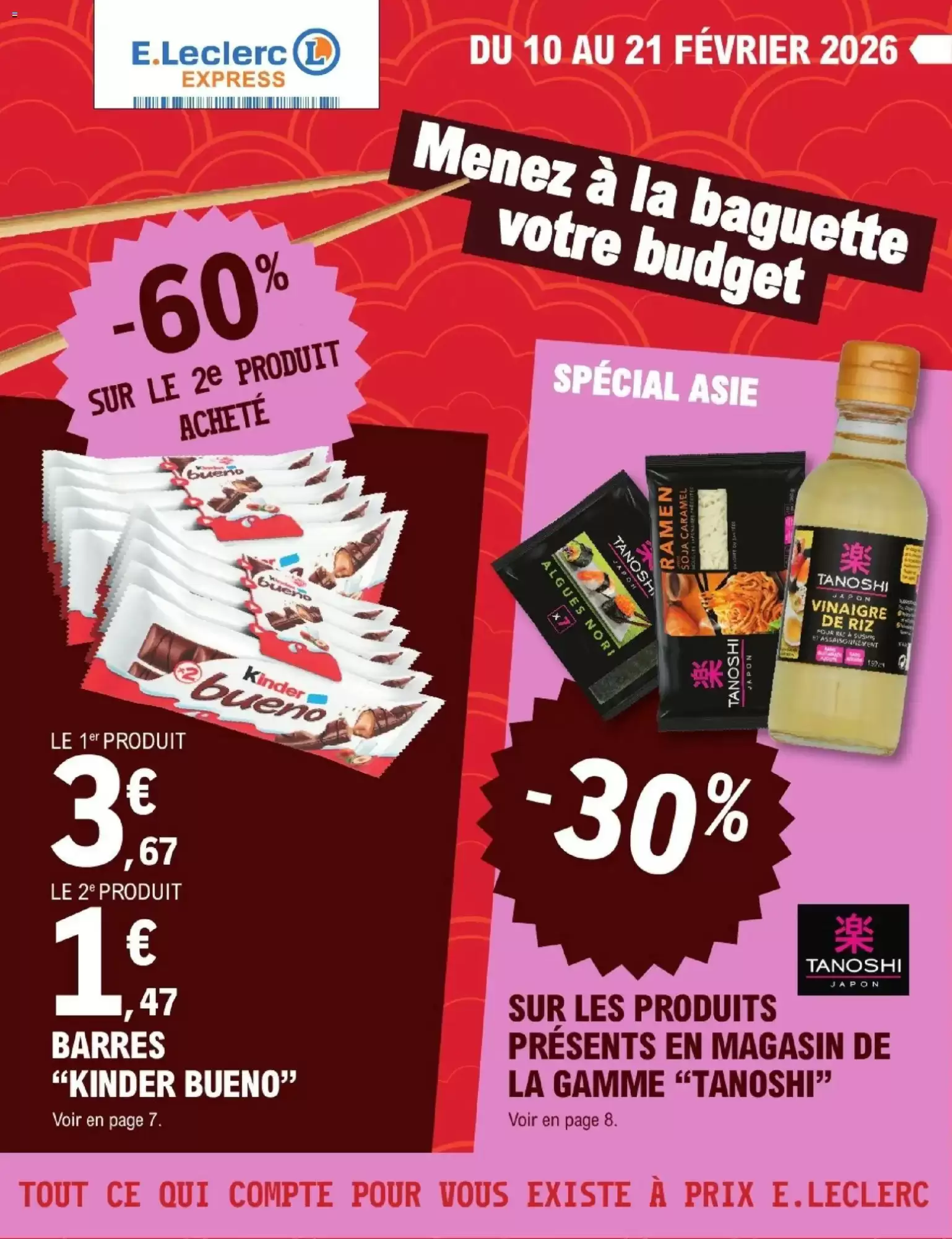 🥡E.Leclerc Express : Kinder Bueno & spécial Asie en promo
