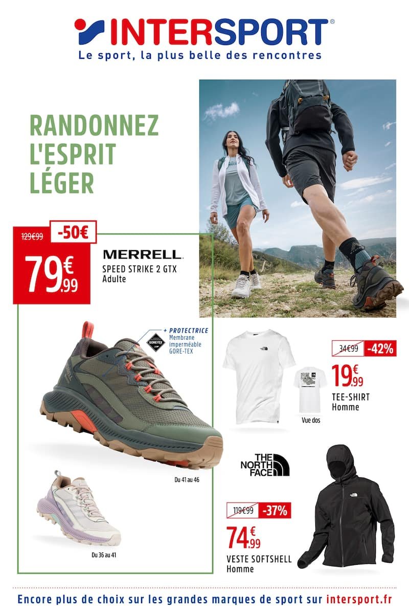 ⛰️Prospectus Intersport – Randonnez l’esprit léger !✨