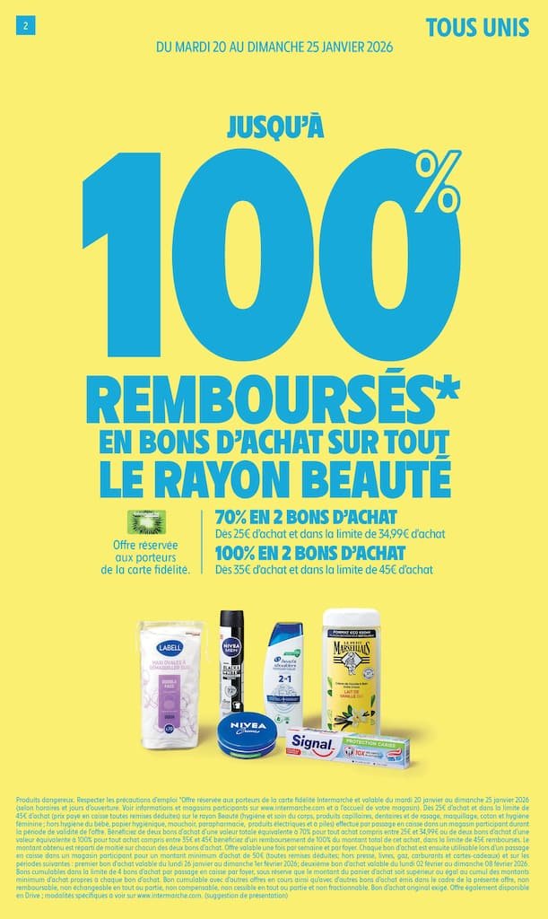 🧴Intermarché Catalogue: 100% remboursé beauté – du 20 au 25 janv.