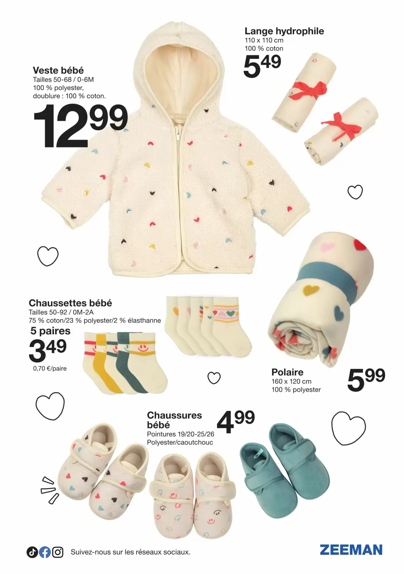 🧥ZEEMAN Catalogue : Collection enfants à cœurs – du 17 au 30 janv.