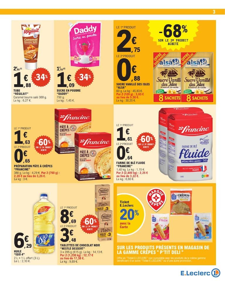 🍫E.Leclerc : bons plans cuisine – farine & pâte à tartiner