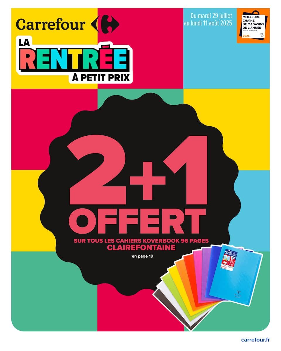 📘 Carrefour – La rentrée 2+1 sur les Koverbook!