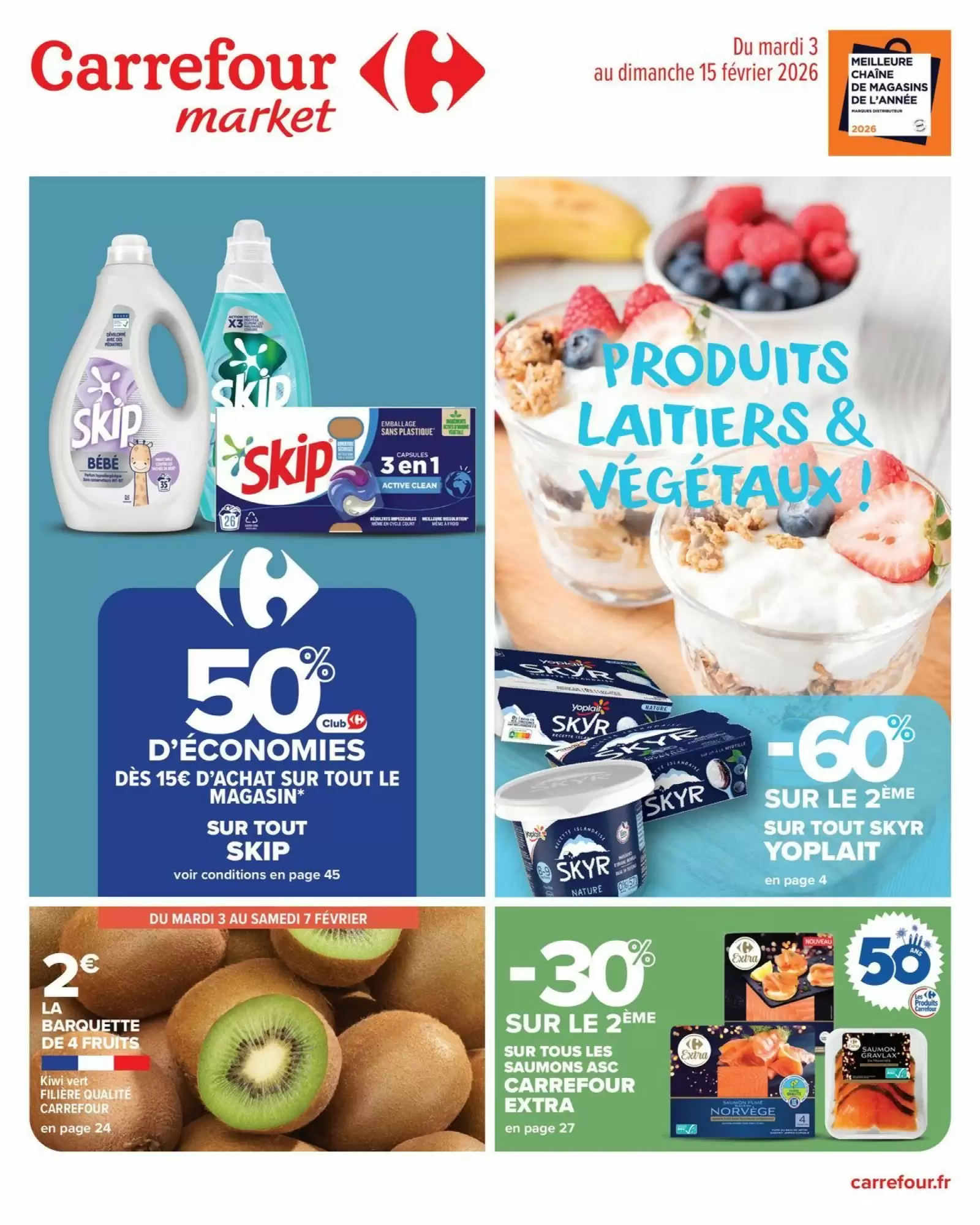 🥣Carrefour Market : -60% Skyr, -30% saumon, + bons