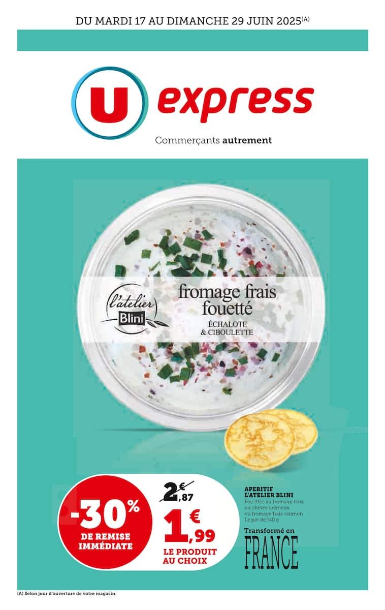 🧀 Catalogue U-Express – Blini Fouetté Échalote & Ciboulette