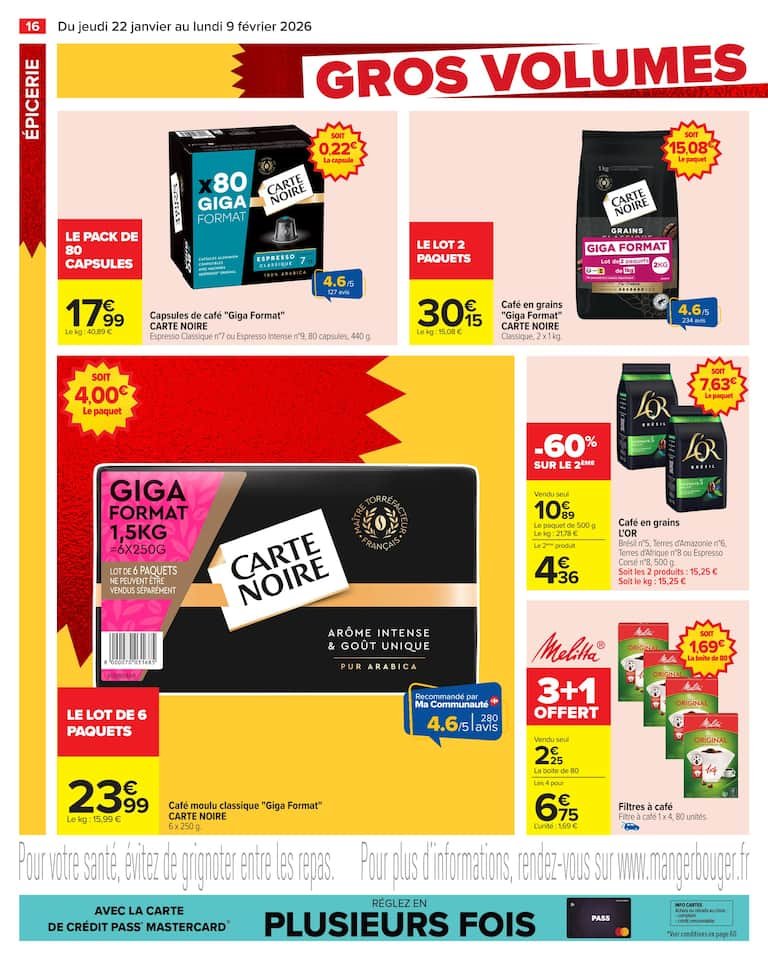 🧺Catalogue Carrefour : gros volumes, petits prix – café & lessive