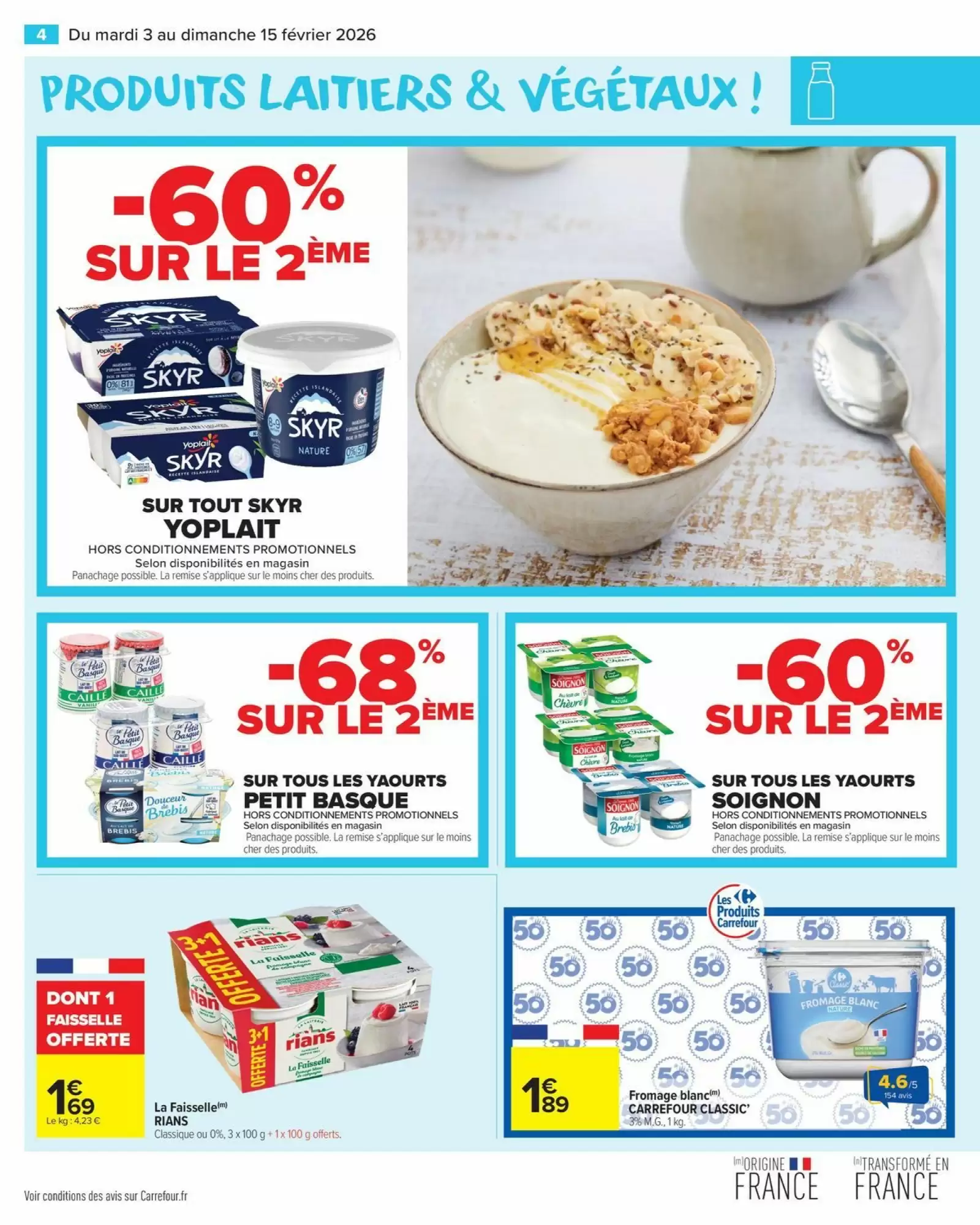 🥣Carrefour Market : -60% Skyr, -30% saumon, + bons