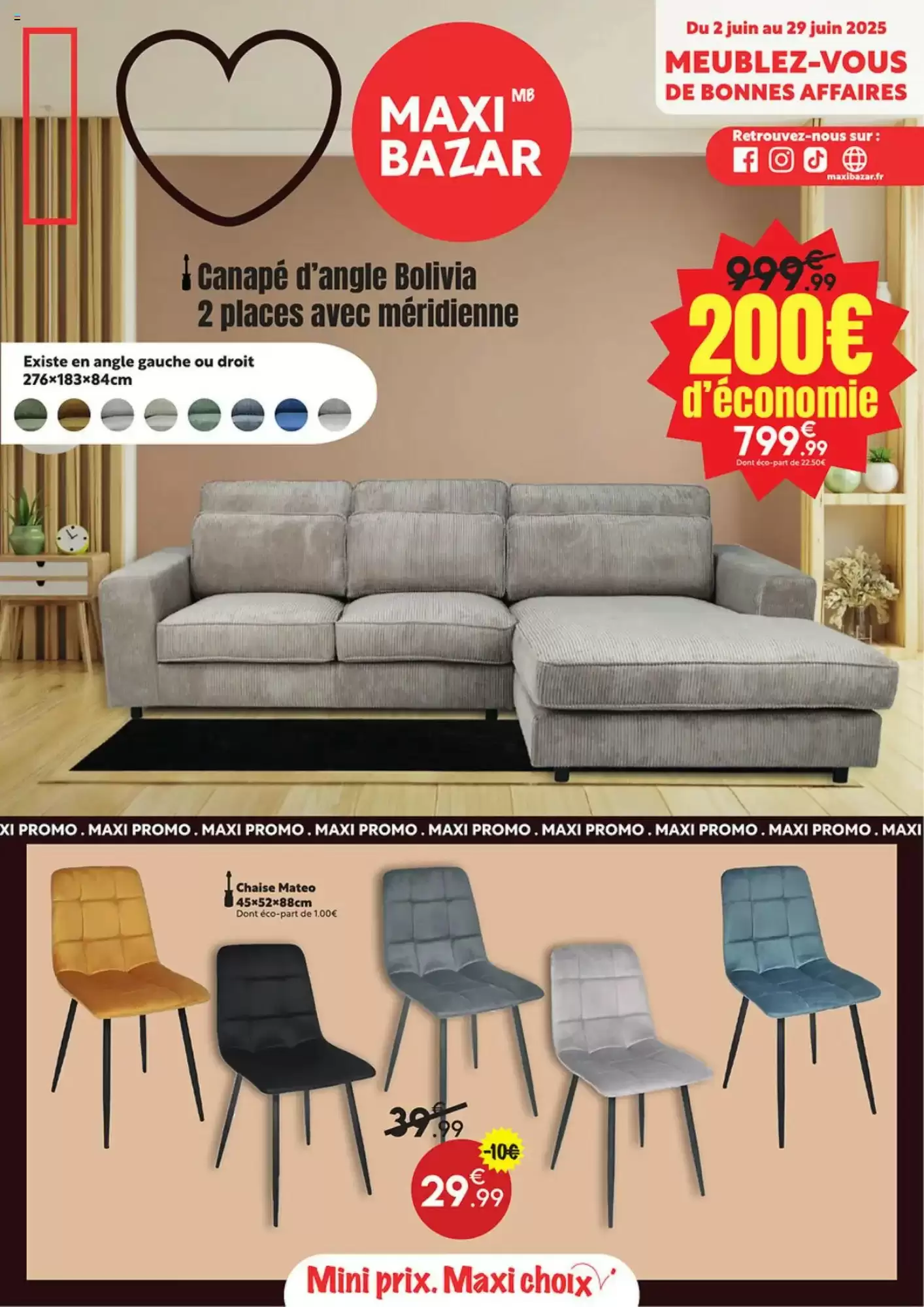 🛍️ Maxi Bazar – Offres Exceptionnelles du 2 au 29 Juin ! 🎉