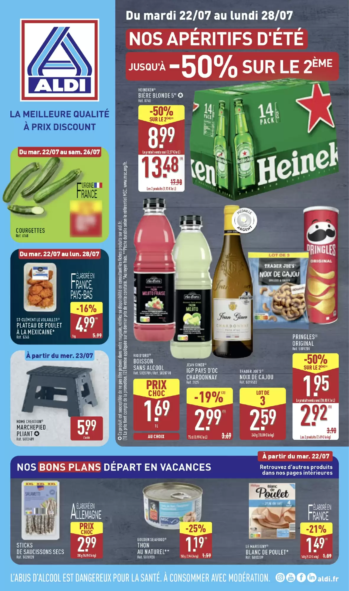Aldi 🌞 Apéros d’été -50% 🍷 | Du 22 au 28 juillet