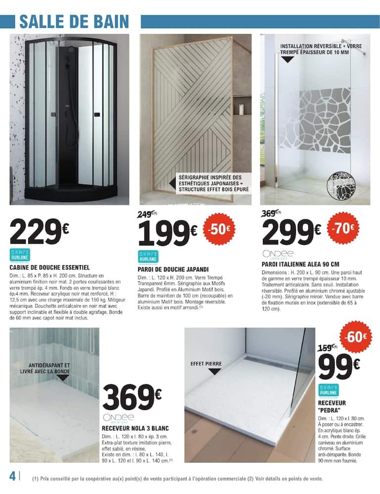 🚿BRICO E.Leclerc : promo salle de bain – douche relaxante