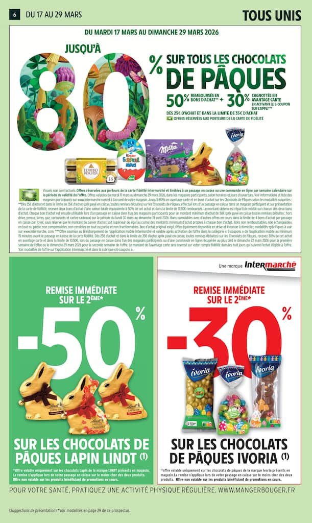 🐣 Intermarché Prospectus | Merveilleuses Pâques – Jusqu’à 80% chocolats!