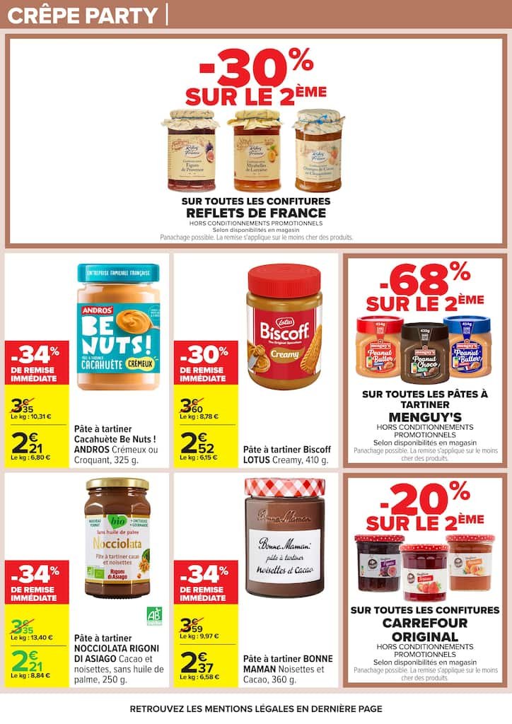 🥐Carrefour fête les crêpes : promos Nutella & lait
