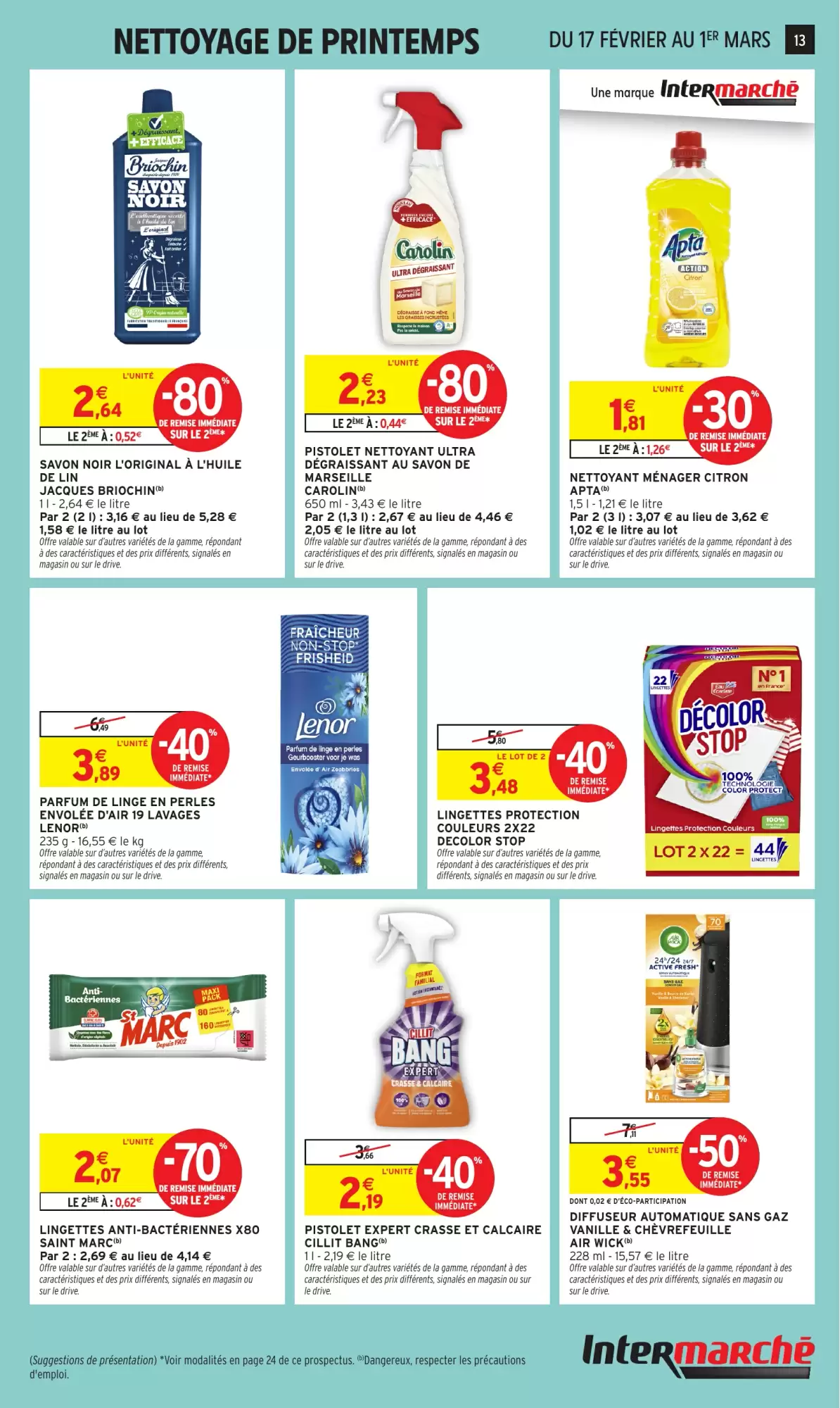 🧽Intermarché : 80% carte sur entretien + 50% remboursés