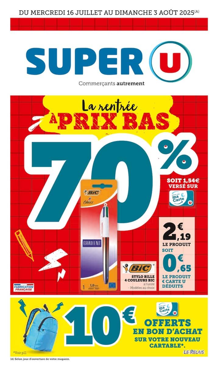 SUPER-U 🛒 Catalogue Juillet | La rentrée à prix mini 📚💸