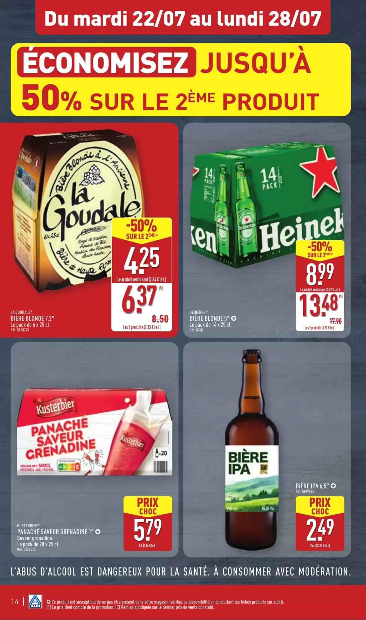 Aldi 🌞 Apéros d’été -50% 🍷 | Du 22 au 28 juillet